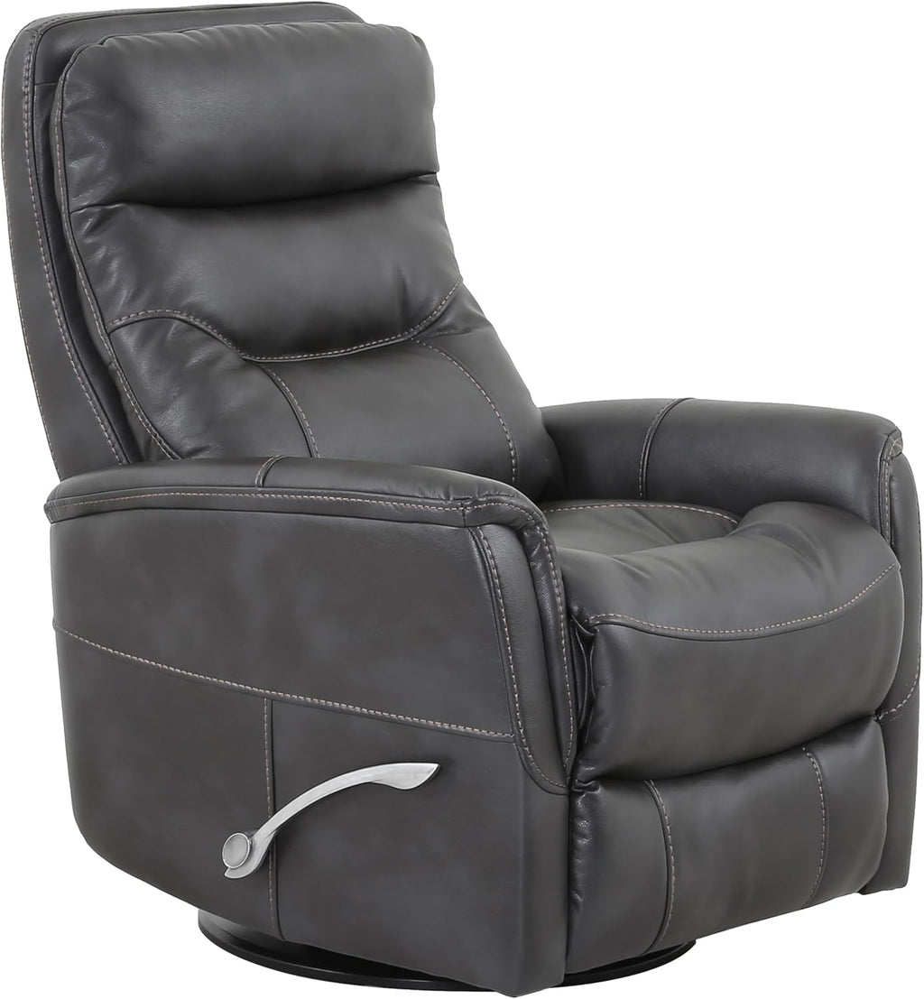 Parker Living Gemini - Flint Swivel Glider Recliner Chair with 90% Polyester, 10% PU Upholstery, Comfortable Nursery Recliner, Nursing Armchair with Smooth Reclining