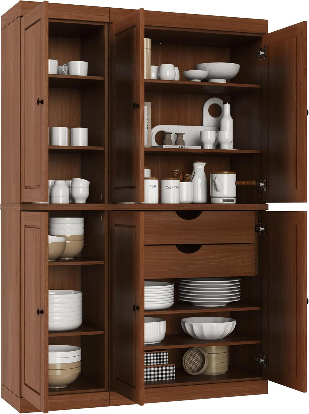 Palace Imports Solid Wood Kitchen Pantry Cabinet - 71.5" Tall x 48.5&quo...