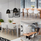 Furmax Modern Style Dining Chair Mid Century Modern DSW Chair, Shell Lounge Plastic Chair for Kitchen, Dining, Bedroom, Living Room Side Chairs Set of 4(White)