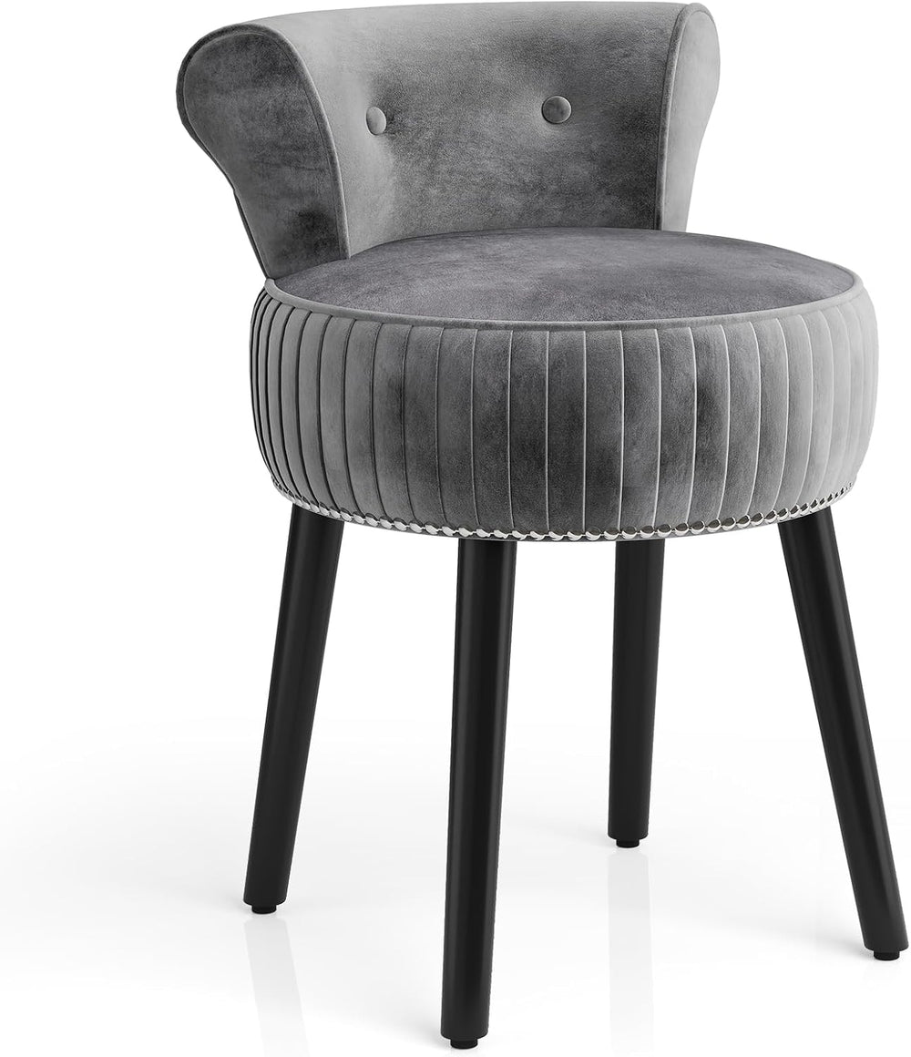 CHARMAID Velvet Vanity Chair for Bedroom, Elegant Accent Chair with Tufted Lo...