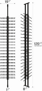 Ultra Wine Racks Floor-to-Ceiling Mount Display (2 Side, Double Deep, Black, Holds 84 Wine Bottles) - Modern Metal Wine Storage for Wine Cellars, Home Bars, Kitchens, & Dining Rooms