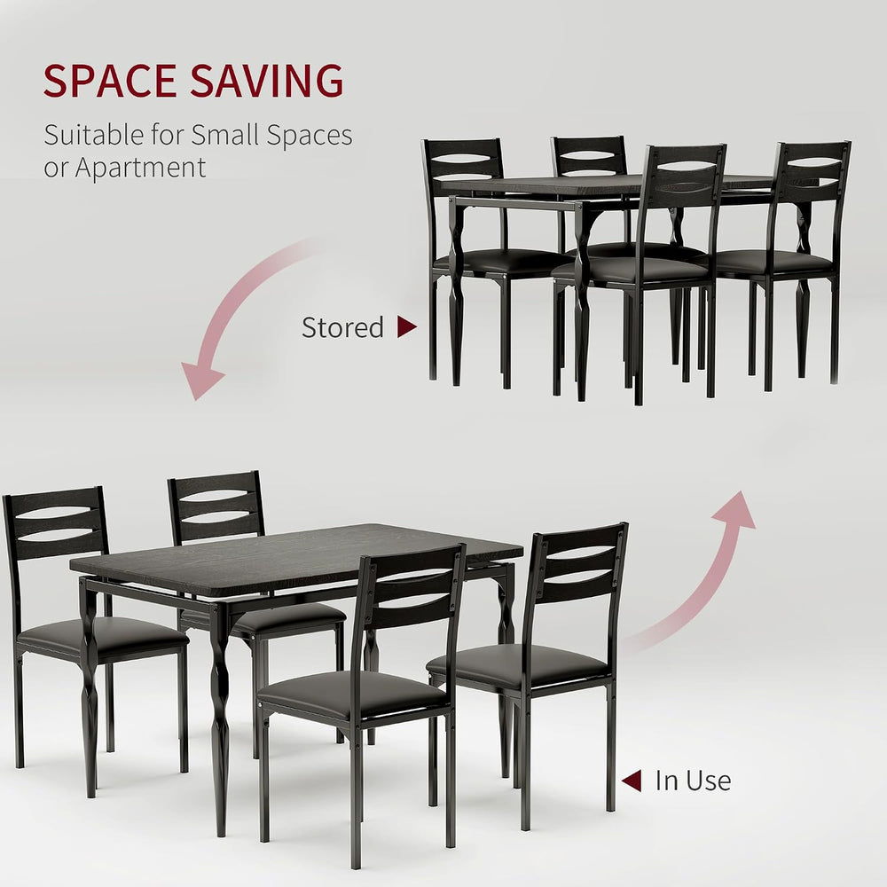 GarveeHome 5 Piece Dining Table Set, Industrial Style Dining Table and Chairs...