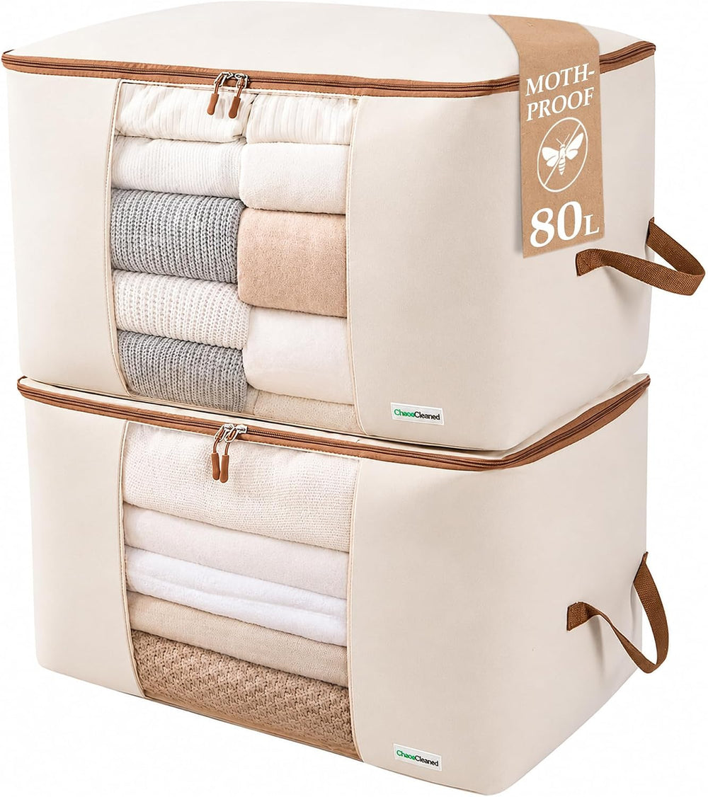 Chaos Cleared Canvas Storage Bags Designer Organizer for Comforters 2 Pack – ...