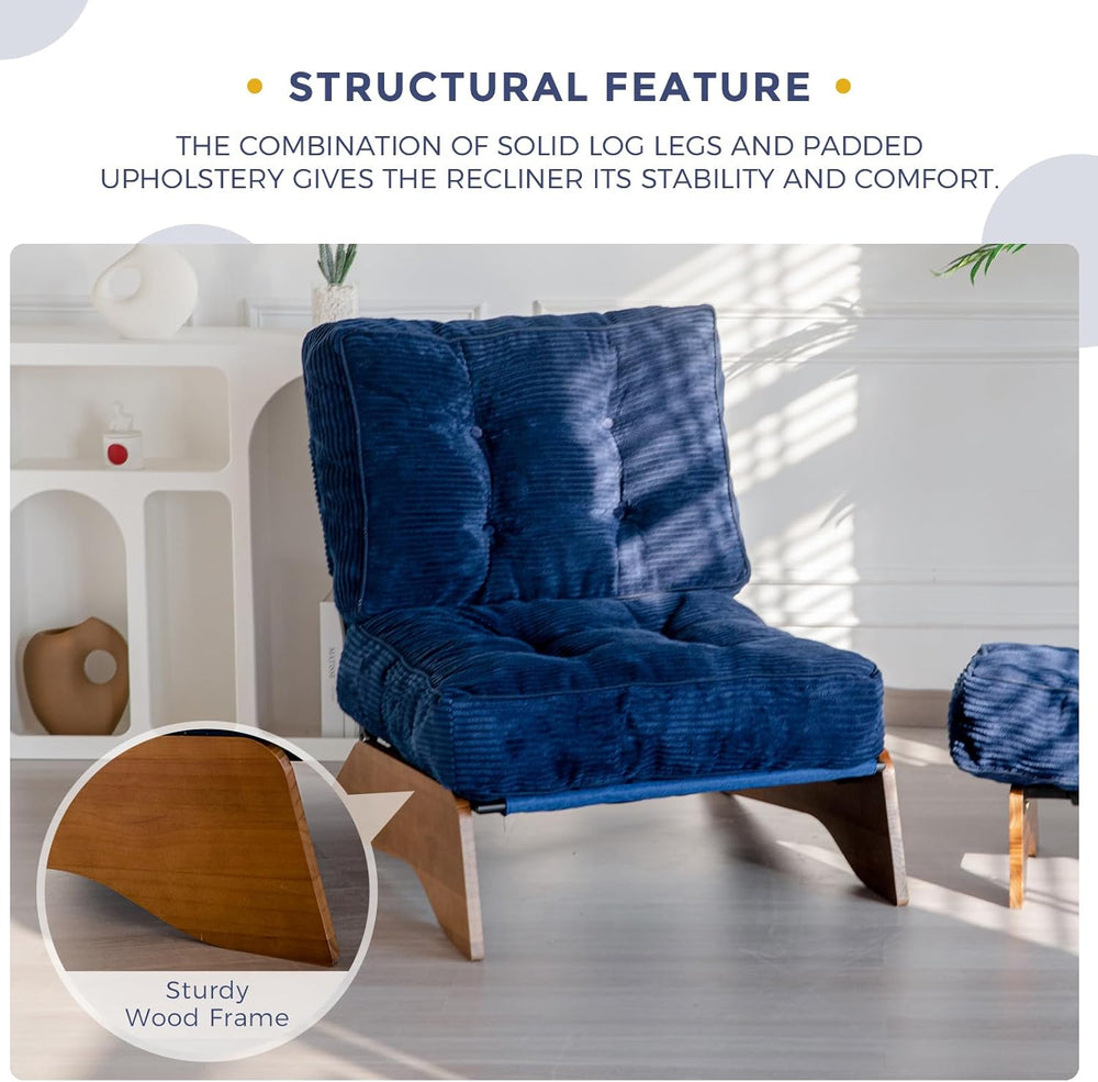 MAXYOYO Accent Chair with Ottoman, Lounge Chair with Adjustable Backrest | Tu...