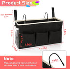 Loghot Bedside Caddy/Bedside Storage Bag Hanging Organizer for Bunk and Hospital Beds,Dorm Rooms Bed Rails,Can be Placed Glasses,Books,Mobile Phones,Keys (New Black)