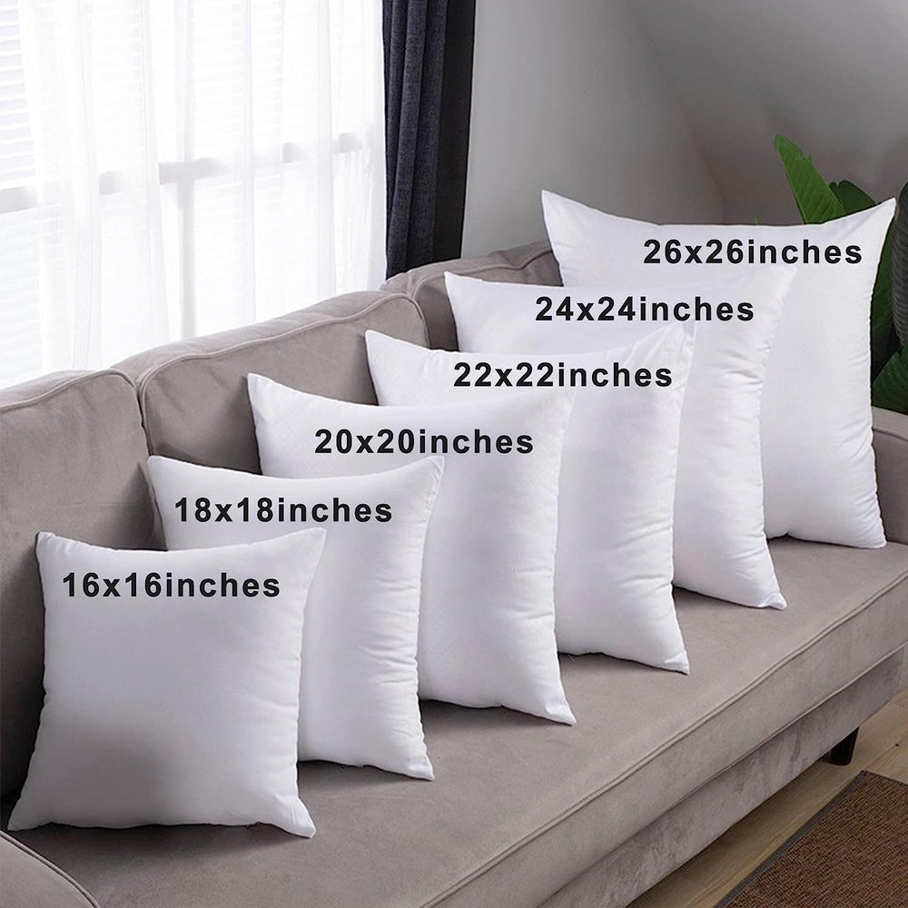 HITO 22x22 Pillow Inserts (Set of 2)- 100% Cotton Covering Down Alternative T...