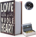 Decorative Book Safe Box with Combination Lock, Vintage Faux Book Hidden Safe for Decoration, Secret Diversion Book Safe Storage Box for Home Office Café Bookshelf （9.5"×6"×2.2"）