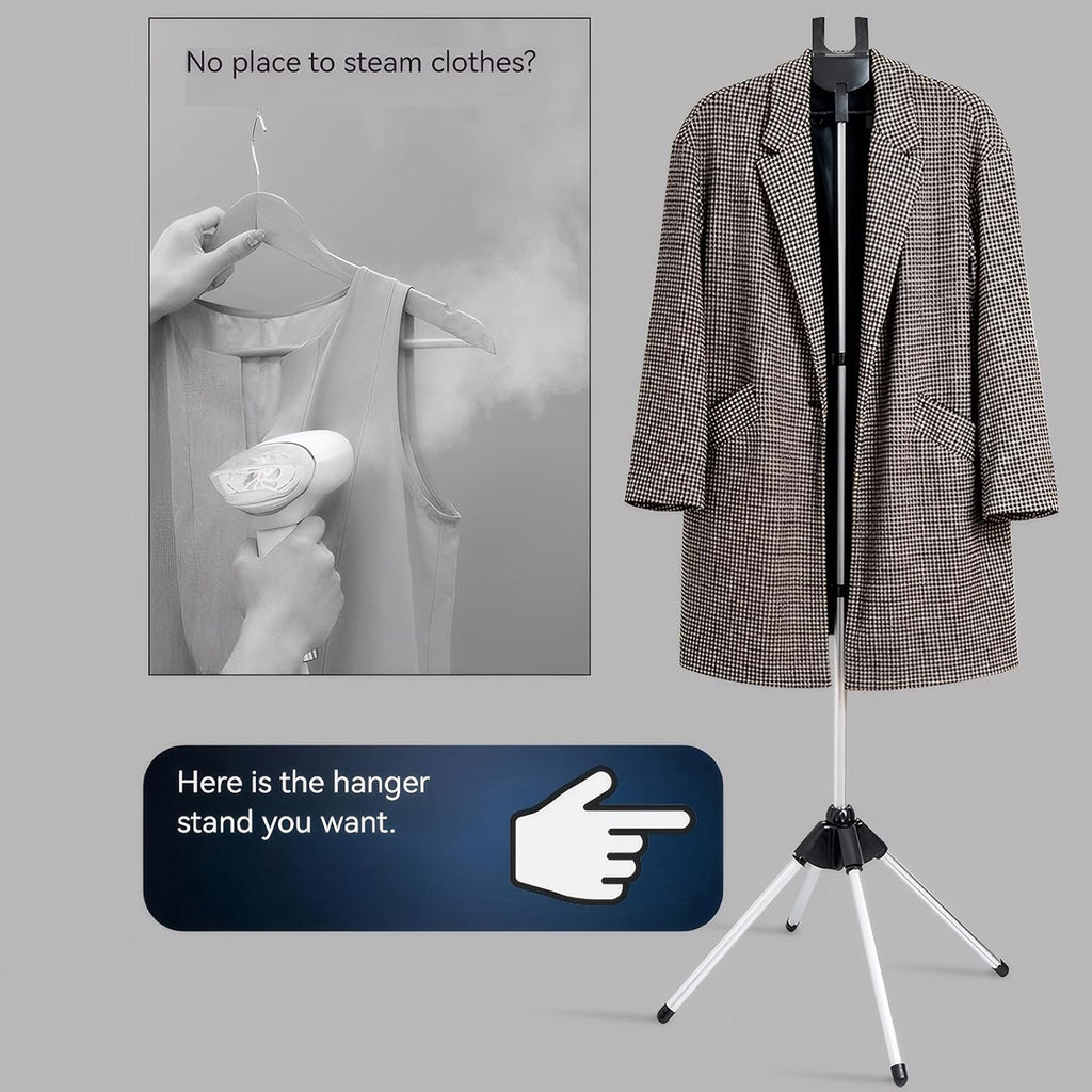 Clothes Steamer Stand Hanger with Steamer Ironing Glove for Steaming Clothes, Handheld Garment Steamer Rack with Grey Mini Handhelded Ironing Pad Board