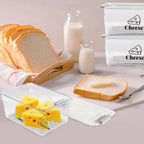 Cheese Holder Food Storage, Airtight Cheese Storage Box with Lid- Non Toxic, Lunch Meat Storage Sandwich Ham Cheeses Salami Sliced Turkey for Refrigerator to Keep Food Fresh,Clear-3Pack