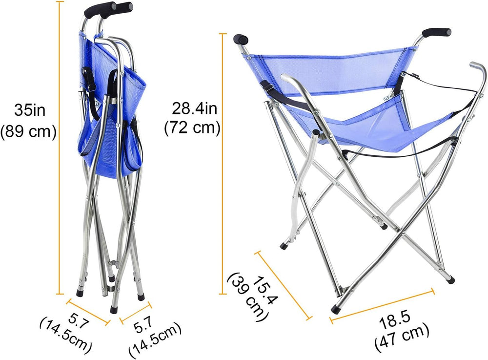 Canes and Walking Sticks Seat Collapsible 300lbs - Sport Folding Chair Seat C...