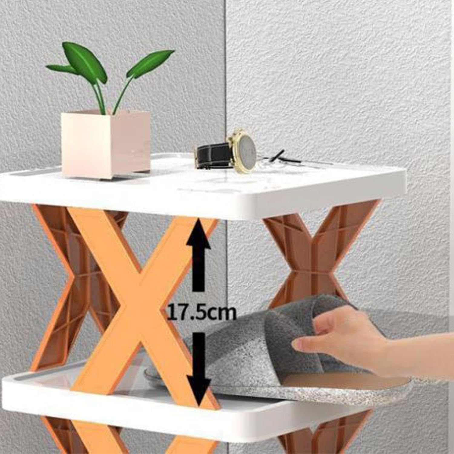 Yosoo Plastic Folding Shoe Rack Foldable Shoe Shelf Plastic Organizer with Easy Assembly Foldable Design Multi Layer Storage for Living Room Bedroom Dormitory Hallway