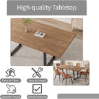 ZckyCine Mid-Century Extendable Dining Table Set, 51"-67", 6 Upholstered Chairs