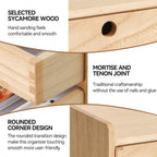 KIRIGEN Wood Organizer Shelf with 3 Drawers for Home Kicthen Decor Office Supplies Desktop Cabinet for Drawer Organizer - Desk Accessories Storage Box -Countertop Shelf Natural（DT2D3C-NA）