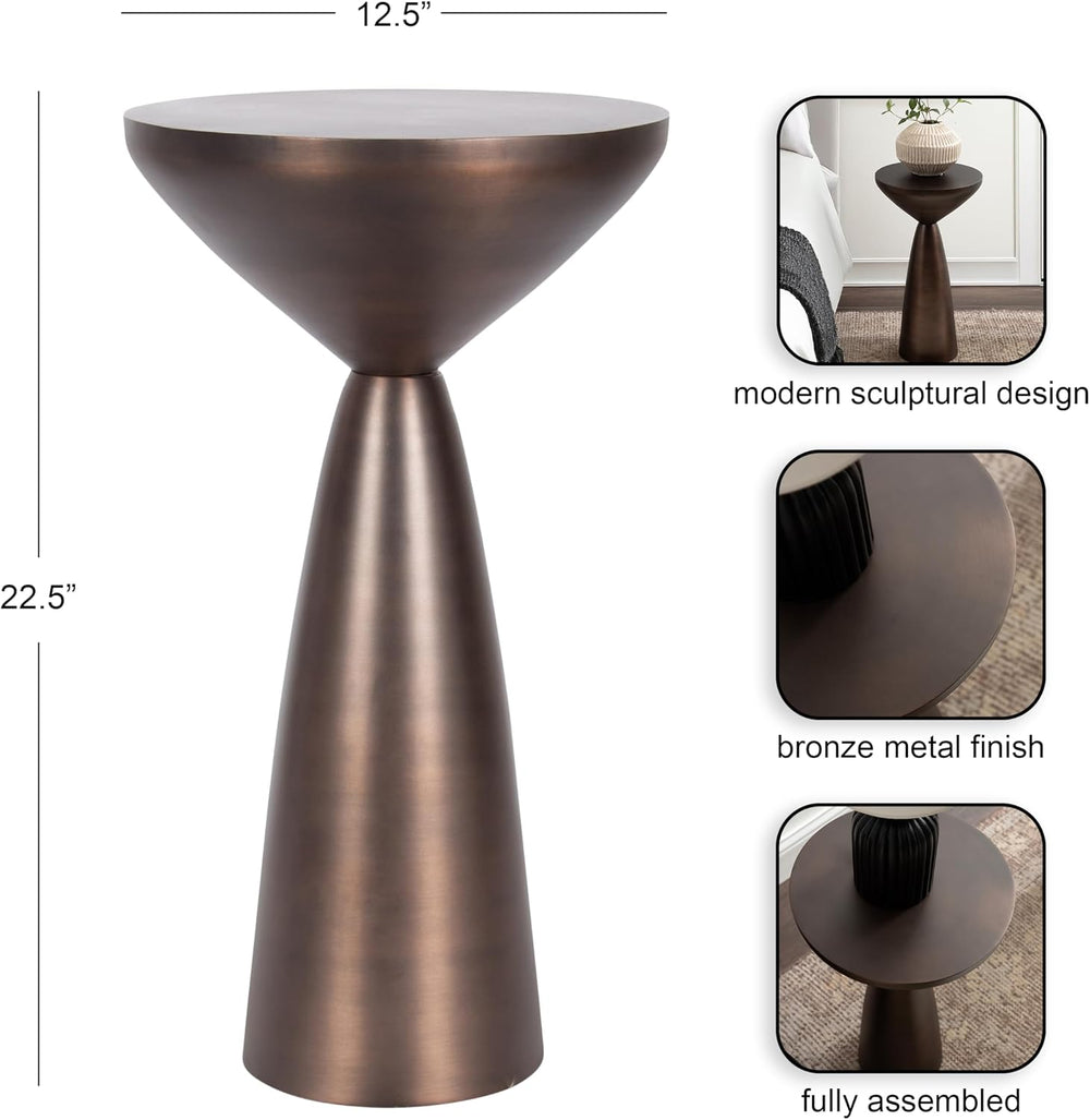 Kate and Laurel Steeves Modern Sophisticated Metal Side Table, 13 x 13 x 23, ...
