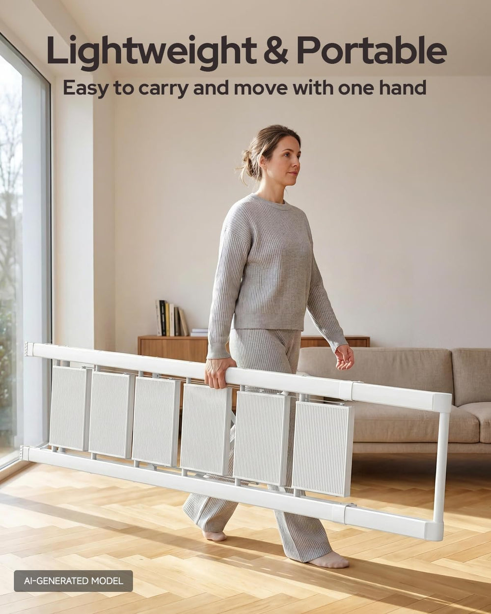 6 Step Ladder, Foldable 6 Step Stool, White