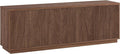 Henn&Hart Fluted TV Stand for TVs up to 75" with 2 Concealed Ribbed Storage Cabinets and Adjustable Shelves for Living Room, Family Room, or Office, Medium Walnut