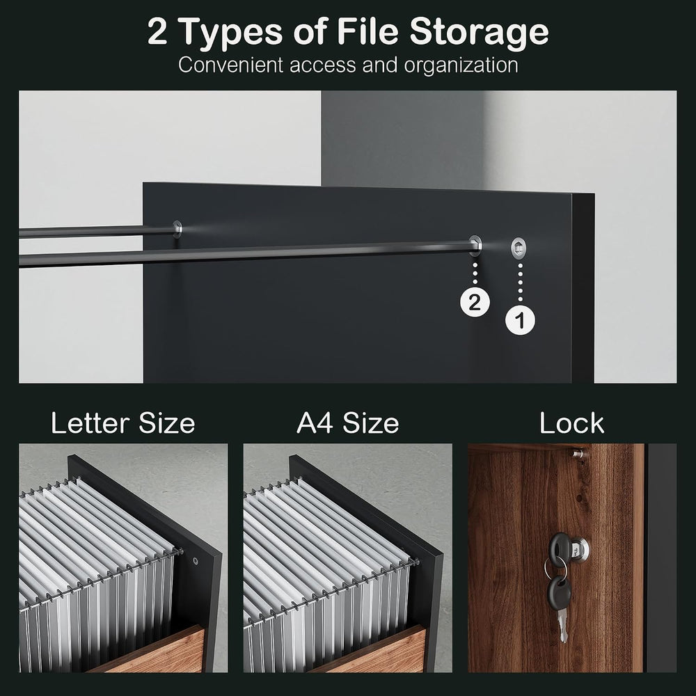 ModernMate 2 Drawer Lateral File Cabinet with Lock for Home Office | Filing C...