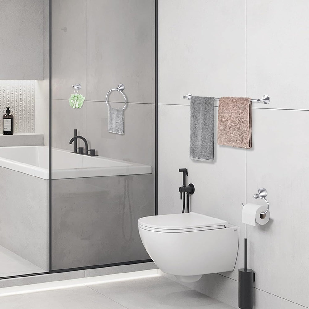 Brushed Nickel Bathroom Hardware Set Wall Mounted Brushed Nickel Accessories ...