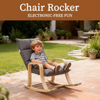 Swegrow Kids' Recliners，Rocker and Stationary Options, Sensory Rocking Chair for Kids & Toddlers，Versatile Floor Chair with Soft Fabric and Stability for Playroom, Bedroom, or Nursery (Gray)