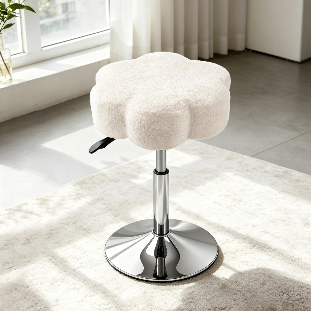 LITZFUR Adjustable Vanity Stool, Swivel Makeup Chair for Vanity, White | Flow...