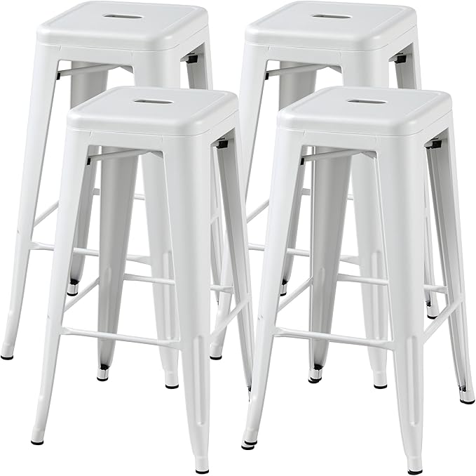 Yaheetech 30 Inch Metal Bar Stools Set of 4, Bar Height Backless Bartools, In...