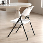 Nazhura 350 Weight Limit Heavy Duty Plastic Folding Chair with Reinfoced Steel Frame for Indoor and Outdoor, Wedding, Party, Restaurant, Meeting Room, Patio and Garden (8, White)