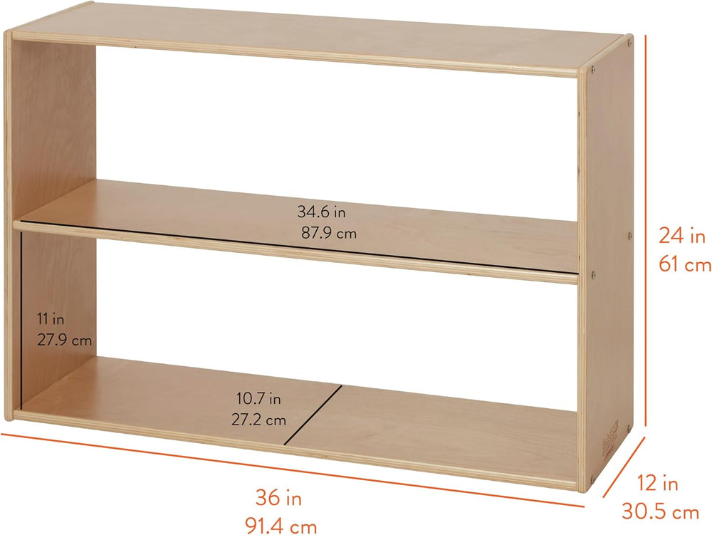 Back2School Express Sleekline 2-Shelf Double-Sided Cabinet, 24in H, Natural |...