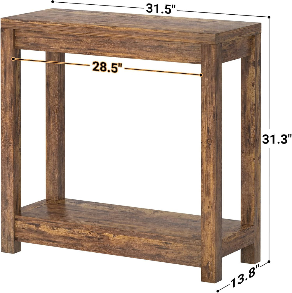 Besiost 32" Farmhouse Wood Entryway Table Narrow Console Table with Stor...