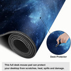 Galaxy Mouse Pad – Large Extended Desk Mat 31.5 x 11.8 in– Deep Space Nebula Starry Sky Design, Non-Slip Base, Waterproof Surface, Oversized Keyboard & Mouse Pad for Gaming or Office