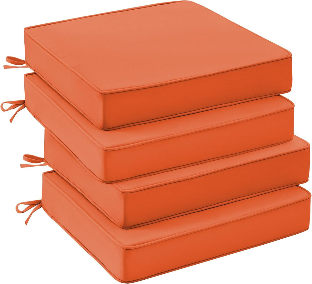 UNIKOME Outdoor Chair Cushions Set of 4, Water Resistant Patio Seat Cushions ...