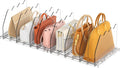 Ronlap Purse Storage Organizer for Closet, Clear Closet Bag Storage Dividers Rack Shelf Purse Dividers for Closet Organization Handbag Separators Closet Purse Organizers and Storage, 2 Pack, Clear