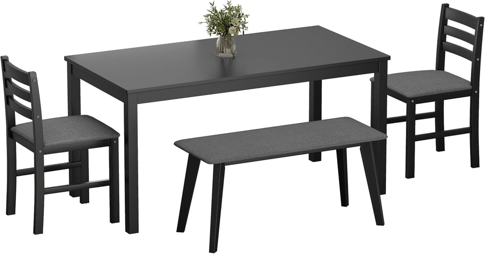 Dining Table Set for 4, Solid Wood Kitchen Table Chairs Set of 4, 43.3” Space...
