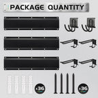Garage Tool Organizer Wall Mount, Heavy Duty Garage Organization Tool Storage Utility Rack, Sturdy Storage Rack Hanger with Adjustable Hooks, Garden Tool Organizer for Shovel, Rake, Folding Chair