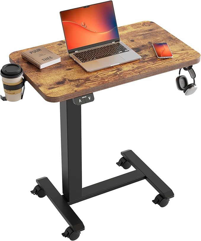 Agilestic Portable Standing Desk Height Adjustable, Mobile Table with Wheels,...