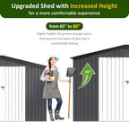 10x10 FT Outdoor Storage Shed, Metal Tool Garden Shed with Updated Frame Structure and Lockable Doors, Ideal for Backyard Garden Patio Lawn, Grey
