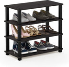 Furinno Turn-S-Tube 4-Tier Shoe Rack, Espresso/Black