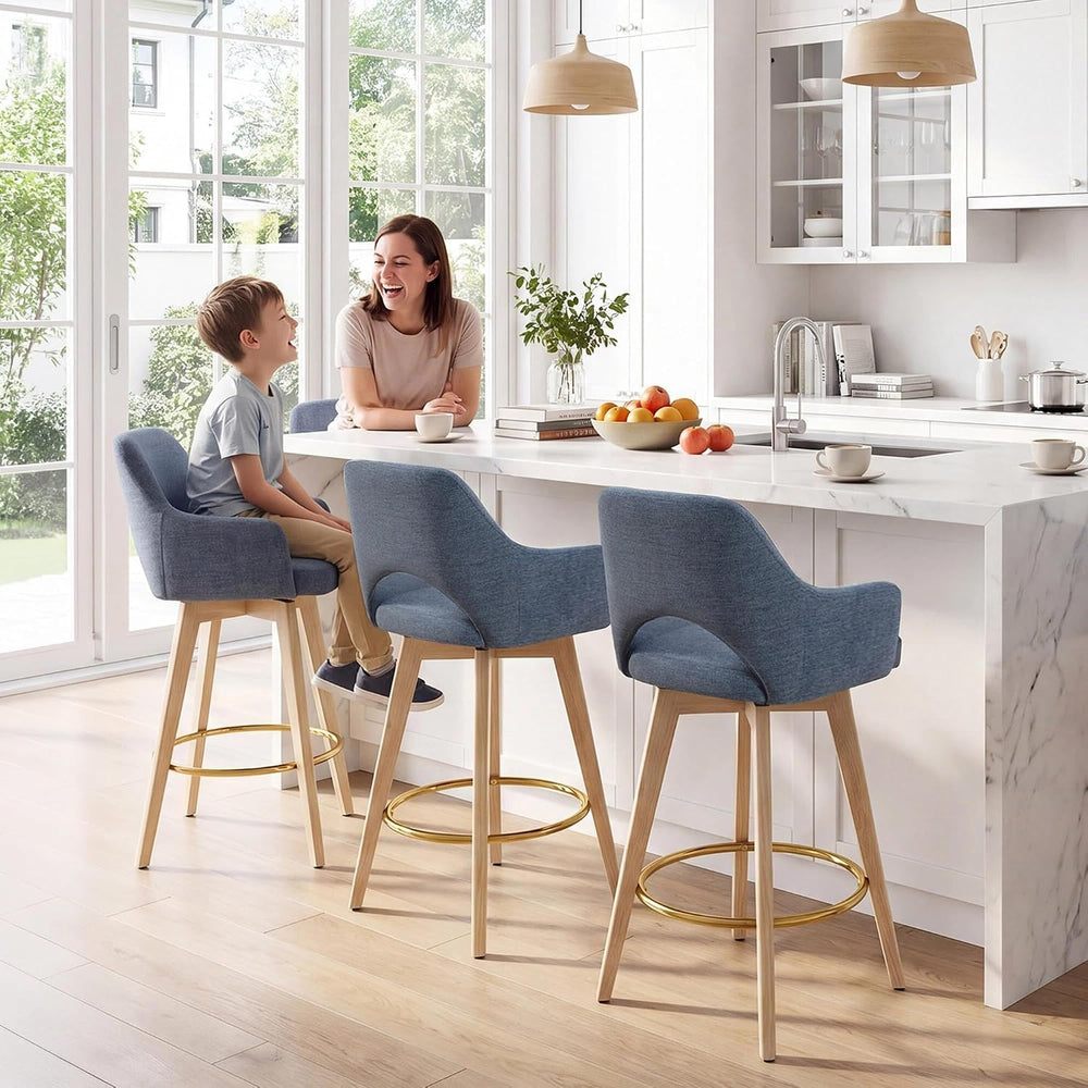 Zesthouse Swivel Counter Stools Set of 4, Wooden Counter Height Bar Stools | ...