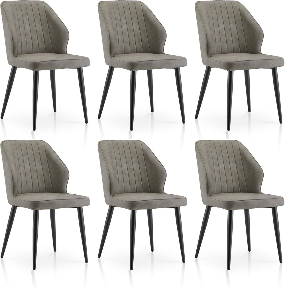 TUKAILAi Modern Dining Chairs Set of 6, Faux Leather Upholstered Kitchen Chai...