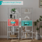 SINGAYE 6 Tier Shelf Adjustable Storage Wire Shelving Unit Metal Shelves Standing Closet Bathroom Organizers Pantry Kitchen Garage Laundry Room Organization Home Rack 12" D X 22" W X 69.5" H White