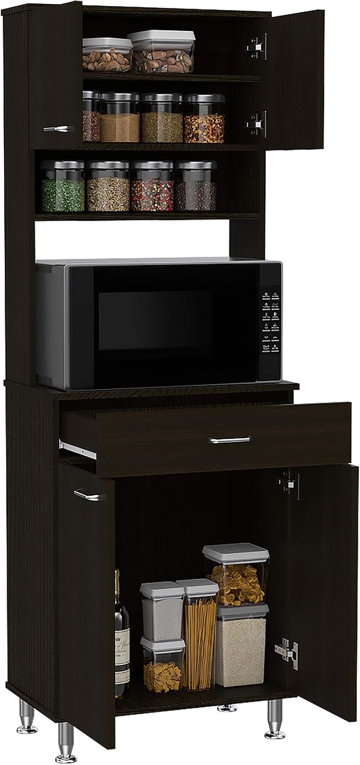 Kitchen Pantry with Countertop,Closed and Open Storage for Kitchen,Laundry,Li...