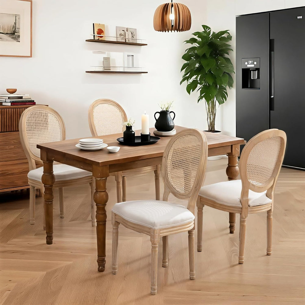 French Country Dining Chairs Set of 4,Farmhouse Upholstered Dining Room Chair...