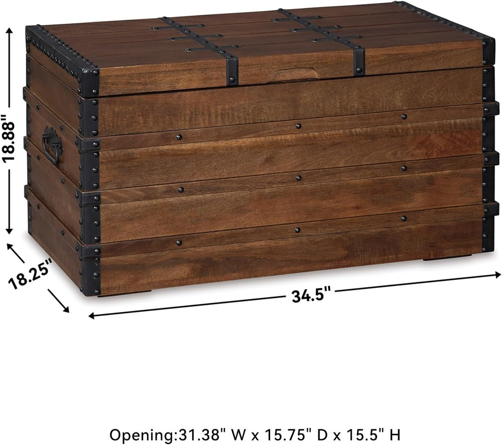 Signature Design by Ashley Storage Trunk Coffee Table, Brown, Kettleby | Coff...