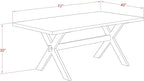 East West Furniture X697AB106-6 6 Piece Dinette Set Contains a Rectangle Dining Table with X-Legs and 4 Shitake Linen Fabric Parson Chairs with a Bench, 40x72 Inch, Multi-Color