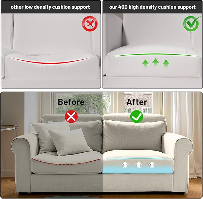 Couch Cushion Support for Sagging Seat – 3 Pack 20x20x2 Inch Sofa Cushion Board Saver & Replacement Insert for Saggy Couch or Chair, Quick No-Tool Install with 40D Memory Foam