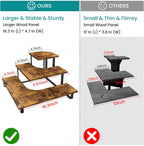 ELITEROO 3 Tier Wooden Retail Display Shelves, Portable Display Rack for Retail Counter Top Craft Shows, 3 Step Corner Tiered Table Display Tower Stand for Cupcake Jewelry Card Sticker Display