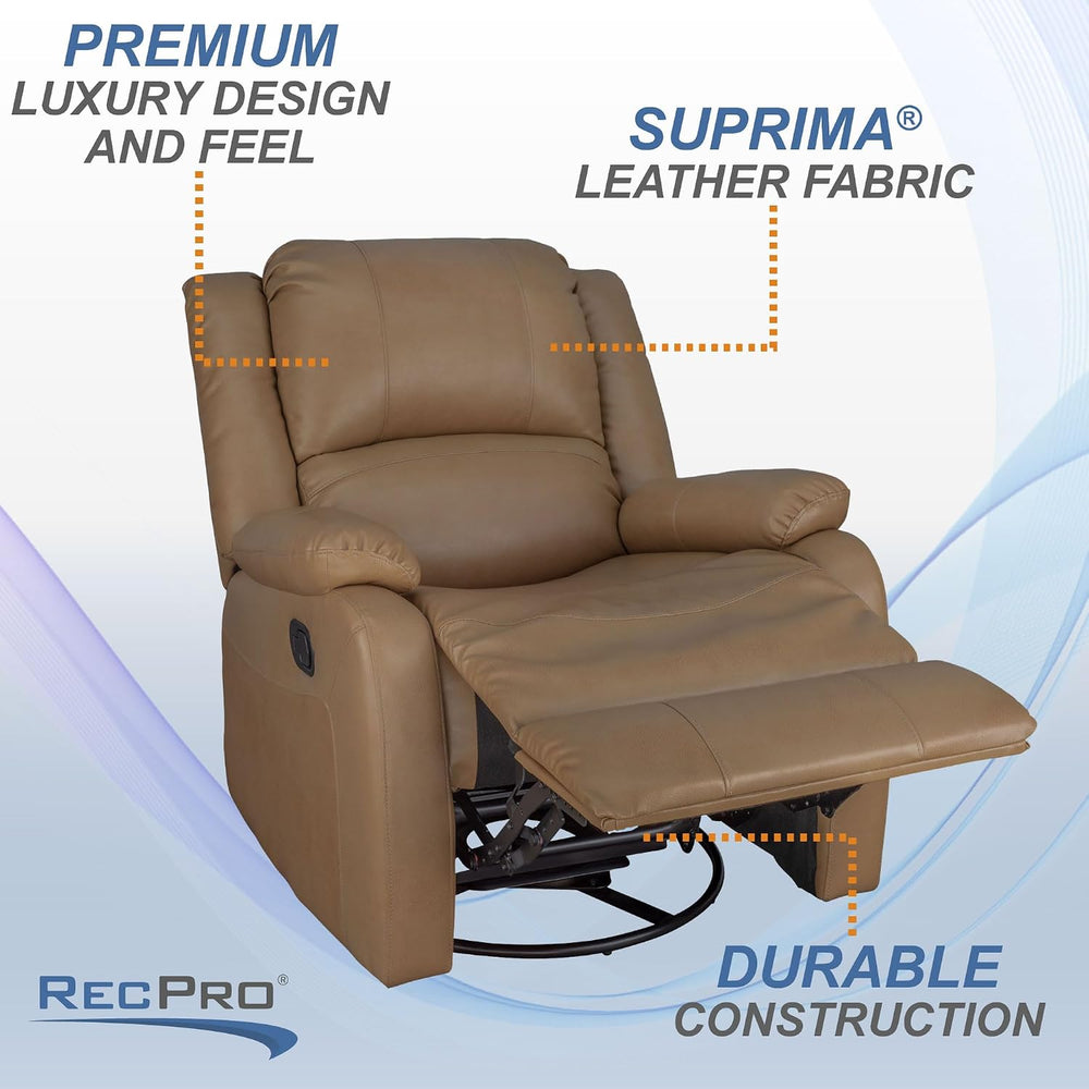 RecPro Charles Collection | 30" Swivel Glider RV Recliner | RV Living Ro...
