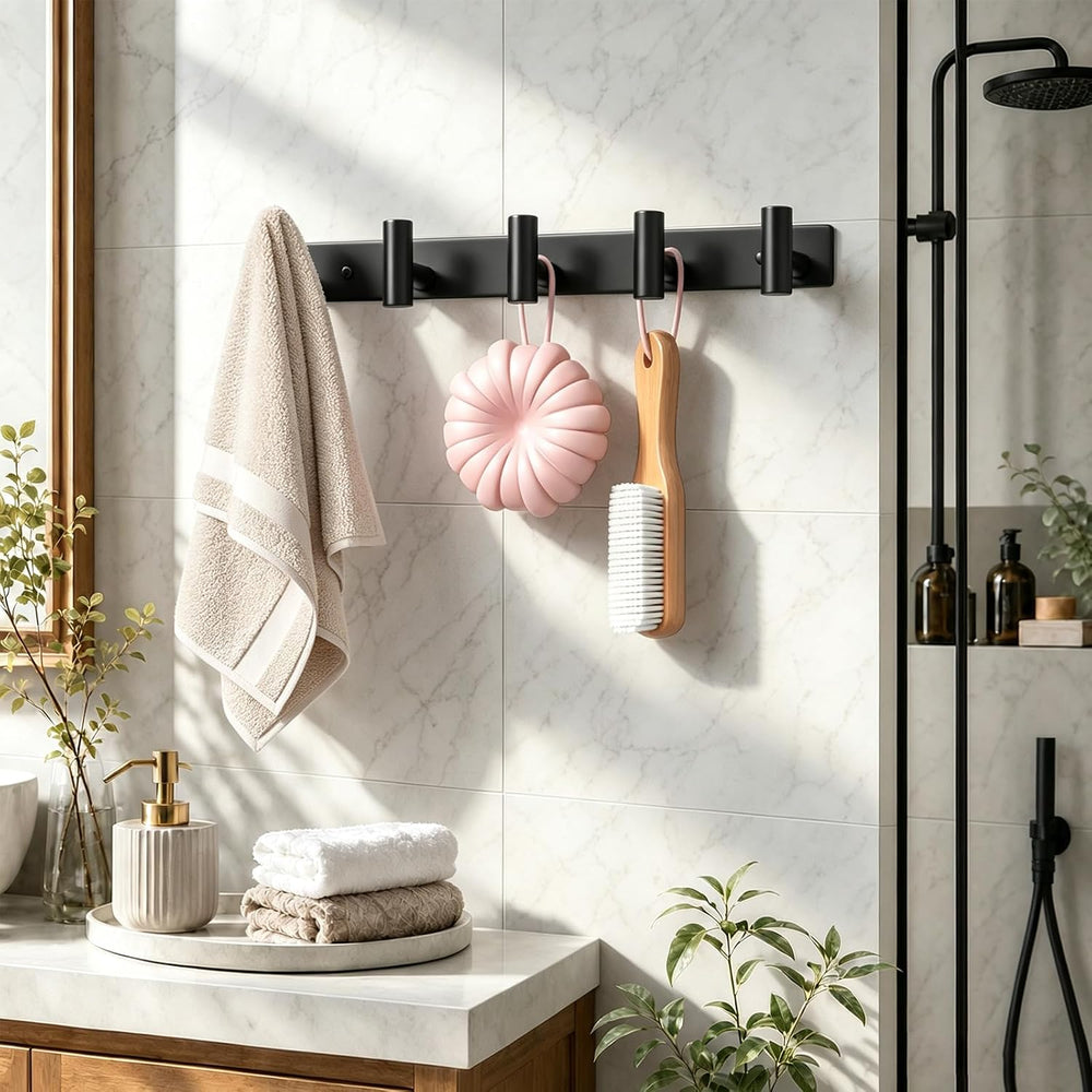 Coat Rack Wall Mounted with 5 Hooks,Heavy Duty Stainless Steel Wall Hooks for...