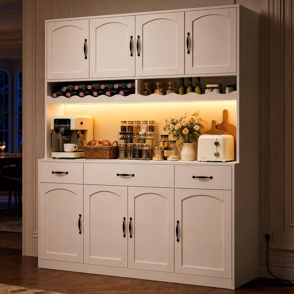 72" Tall Kitchen Pantry Cabinet Whit