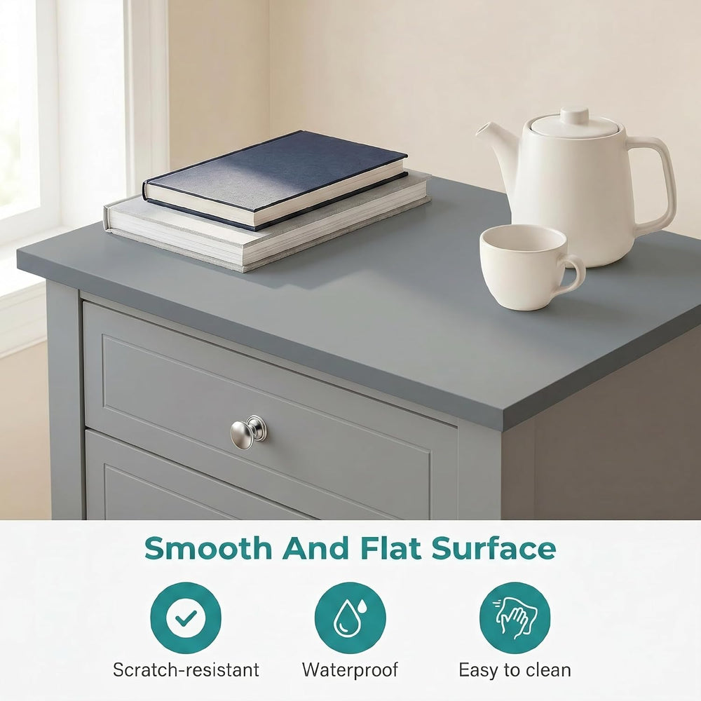 SEJOV EJOV 28" Tall Nightstand Set 2 with 2 Drawers and Open Shelf, Gray...