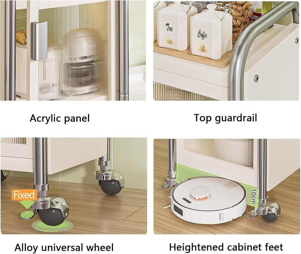 Multi-Layer Kitchen Racks Narrow Pantry Storage Cabinet for Small Spaces with...
